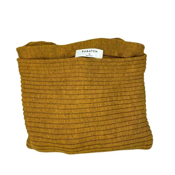 Aritzi Babaton 100% Merino Wool Sweater Womens M Yellow  Ribbed - Picture 14 of 15